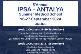 5. IPSA – Antalya Araştırma Yöntemleri Yaz Okulu Kayıtları