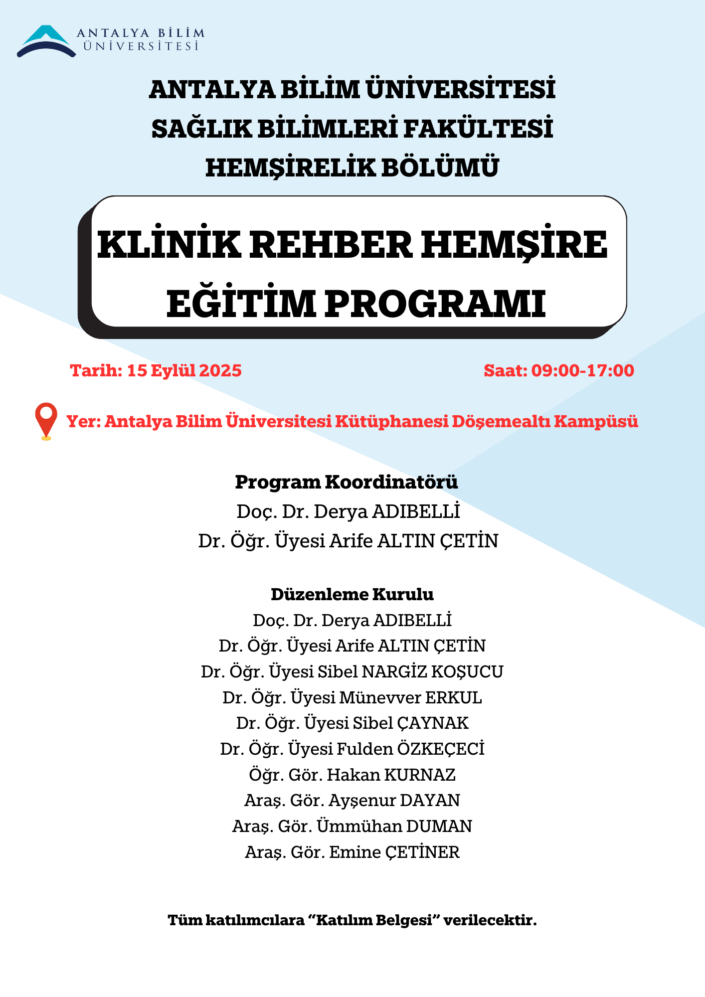 KLİNİK REHBER HEMŞİRE EĞİTİMİ PROGRAMI