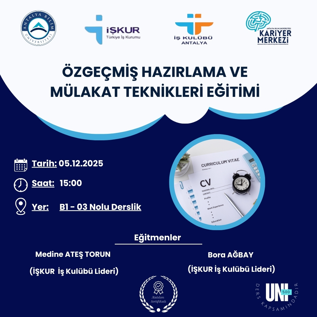 Özgeçmiş Hazırlama ve Mülakat Teknikleri Eğitimi