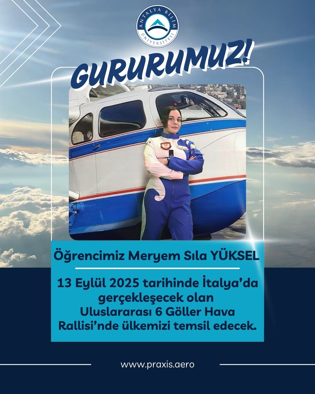 ABÜ Pilotaj Öğrencisi, İtalya’da Türk Bayrağını Dalgalandıracak