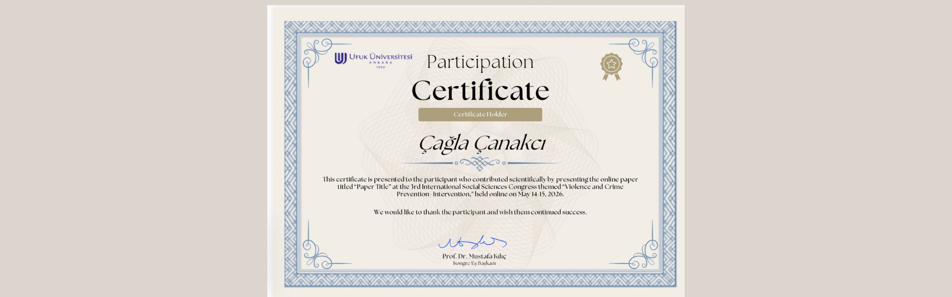 Achievement of Our Clinical Psychology Master’s Student