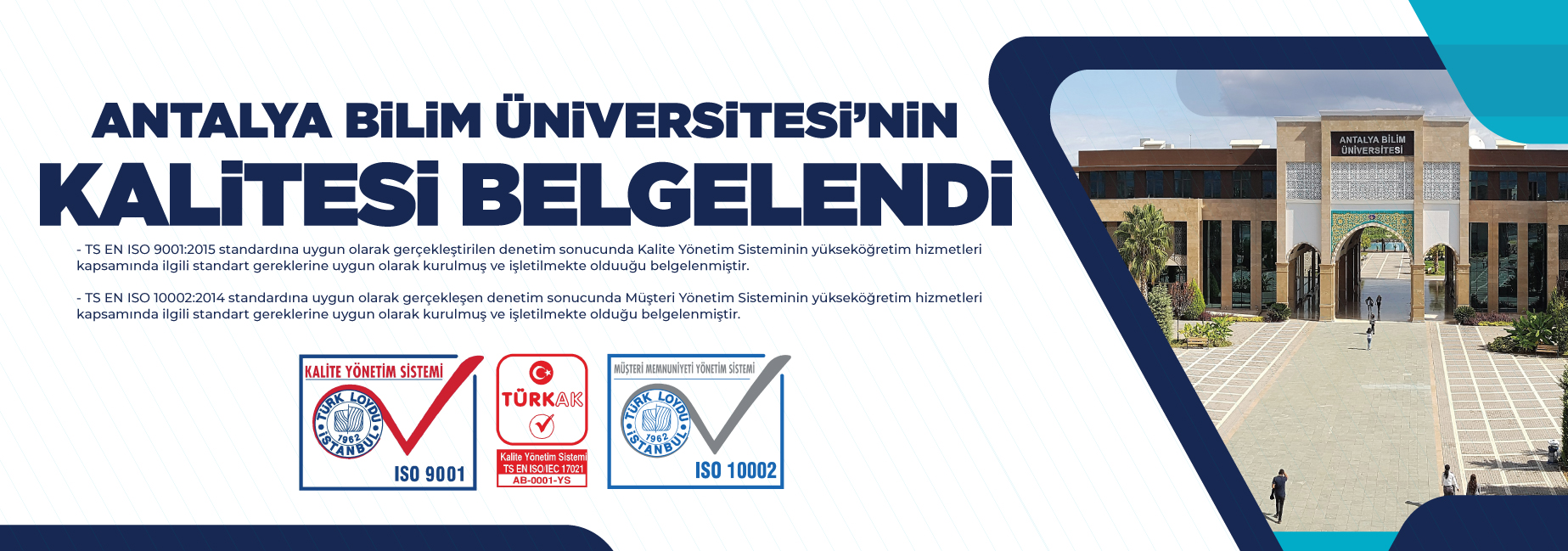 Antalya Bilim Üniversitesi' nin Kalitesi Belgelendi