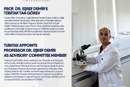 Antalya Bilim Üniversitesi Öğretim Üyesi Prof. Dr. Eşref DEMİR'e TÜBİTAK'tan Görev