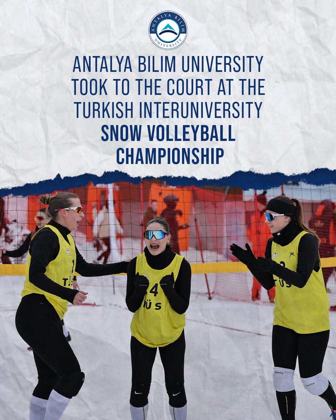 Antalya Bilim University Took to the Court at the Turkish Interuniversity Snow Volleyball Championship