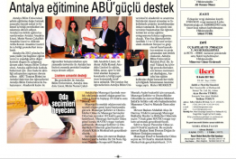 Antalya Eğitimine ABÜ'güçlü Destek