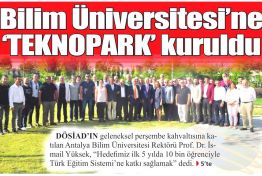 Bilim Üniversitesi'ne TEKNOPARK kuruldu