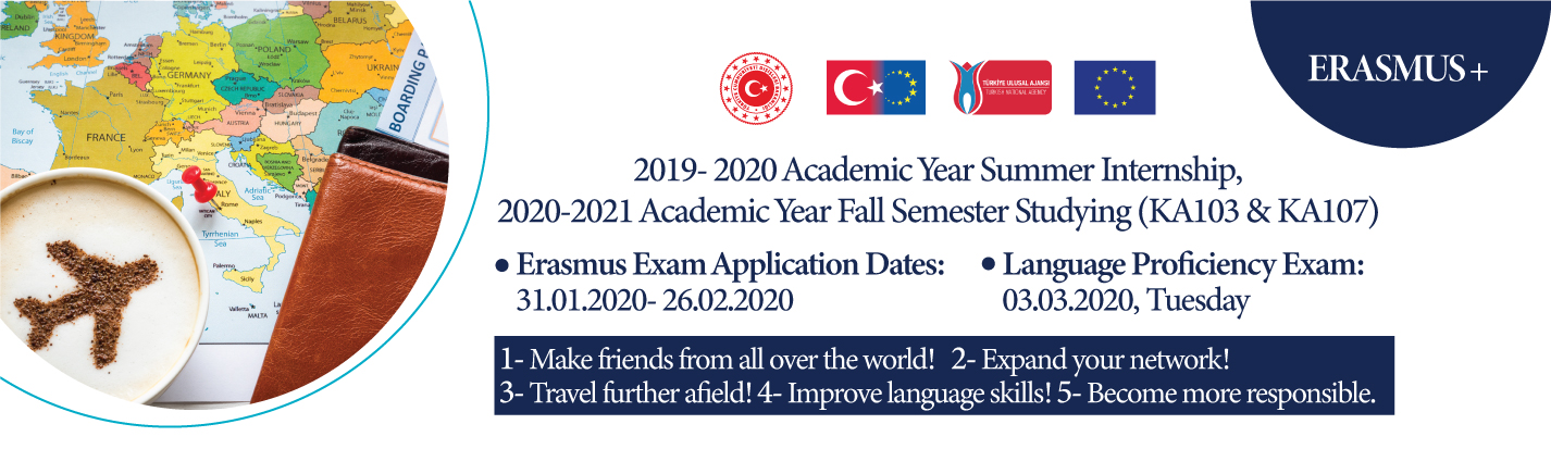 ERASMUS MOBILITY PROGRAM FOR 2020-2021 ACADEMIC YEAR ENGLISH LANGUAGE EXAM ANNOUNCEMENT