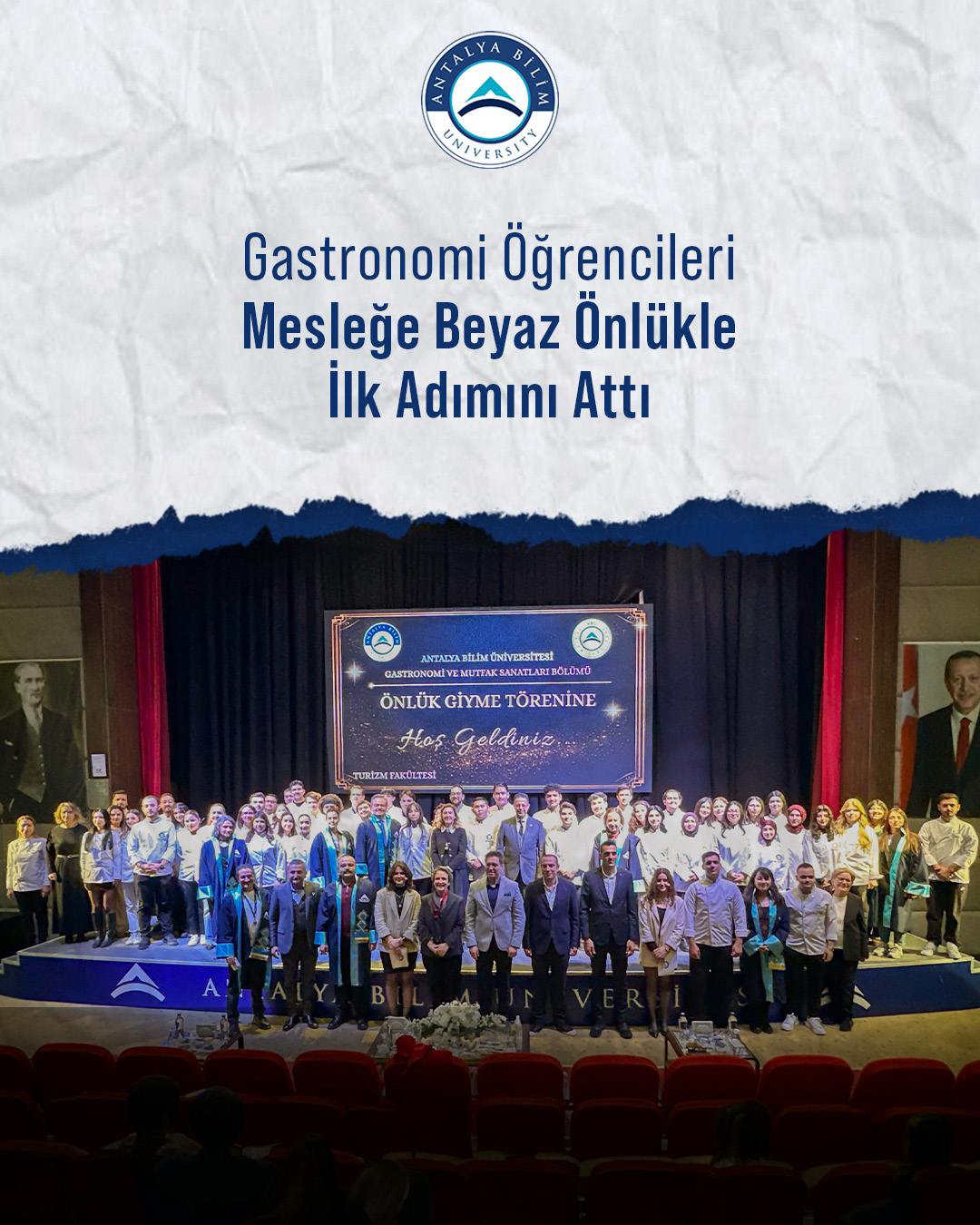 Gastronomi Öğrencileri Mesleğe Beyaz Önlükle İlk Adımını Attı