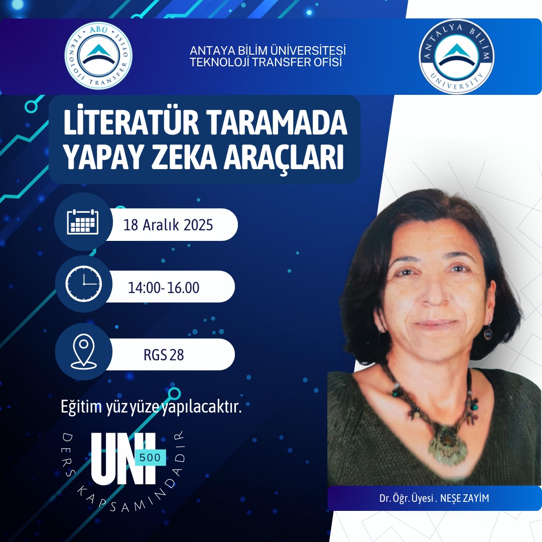 Literatür Taramada Yapay Zeka Araçları Eğitimi