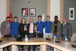Our Champions presented their cups to the Rectorate