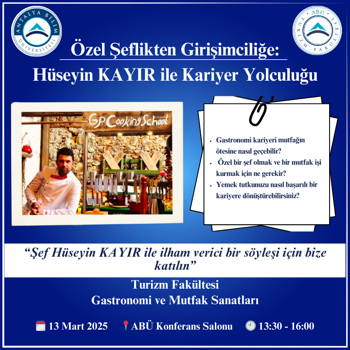 Şef Hüseyin KAYIR ile İlham Veren Gastronomi Kariyer Sohbeti