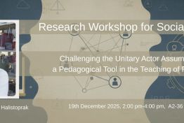 12th Research Workshop for Social Scientists to Be Held on 19 December 2025