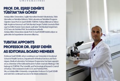 TÜBİTAK Appoints Antalya Bilim University Professor Dr. Eşref DEMİR as Editorial Board Member